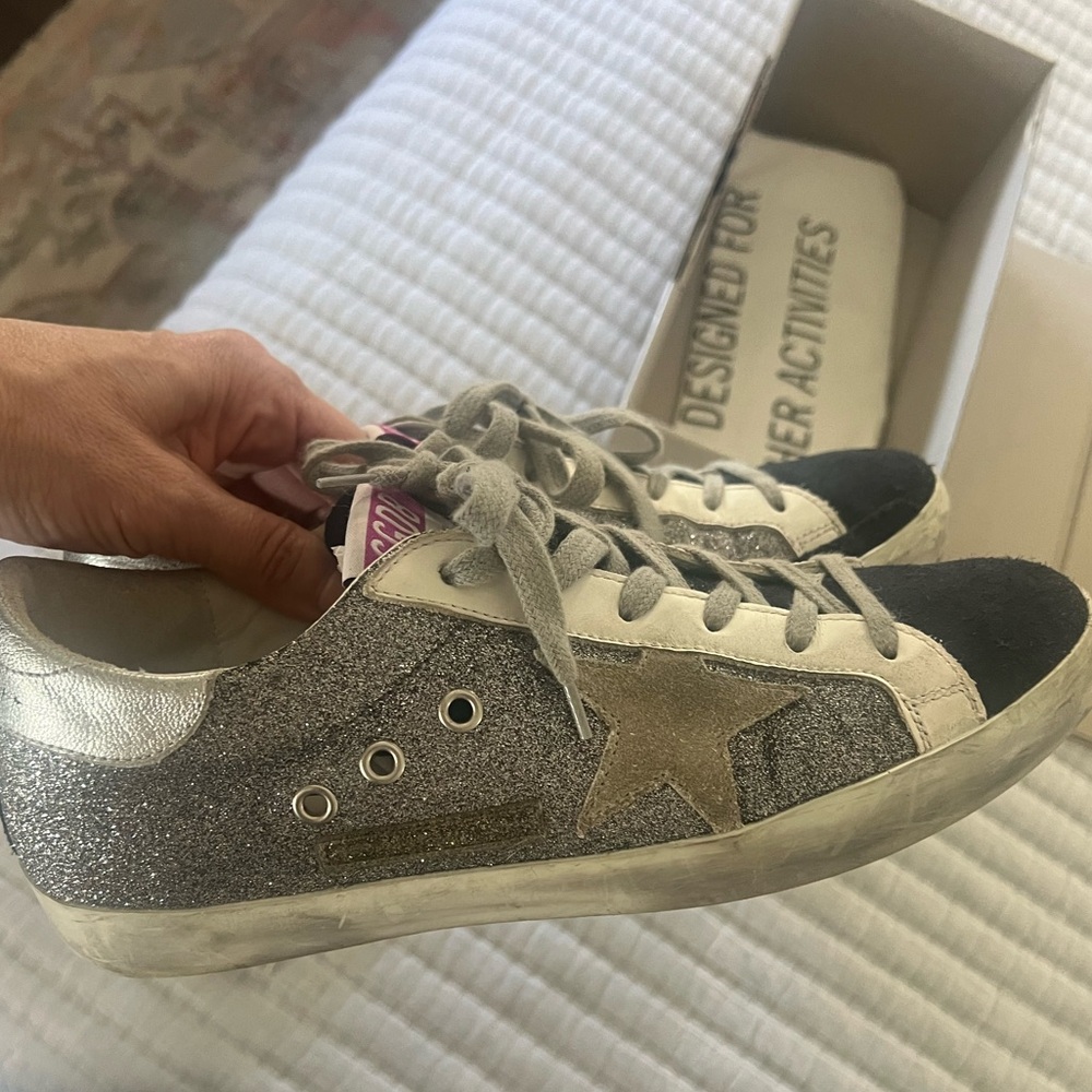 Golden Goose dark navy & glitter silver size 40 - Picture 6 of 10